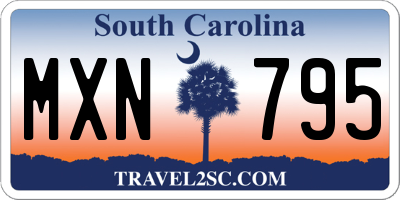 SC license plate MXN795