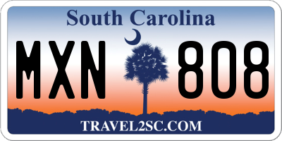 SC license plate MXN808