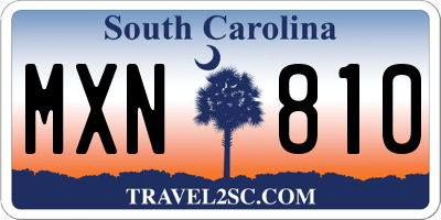 SC license plate MXN810