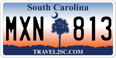 SC license plate MXN813
