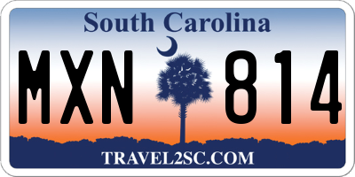 SC license plate MXN814