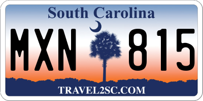 SC license plate MXN815