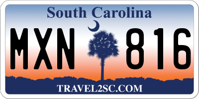 SC license plate MXN816
