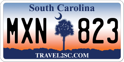 SC license plate MXN823