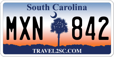 SC license plate MXN842