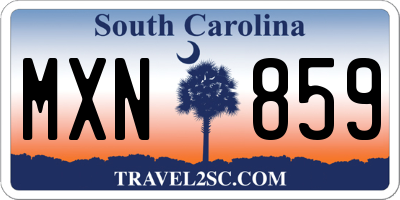 SC license plate MXN859