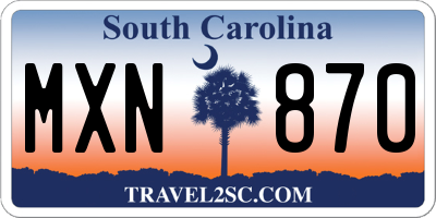 SC license plate MXN870