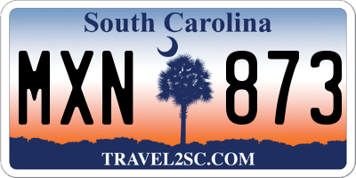 SC license plate MXN873