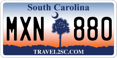 SC license plate MXN880