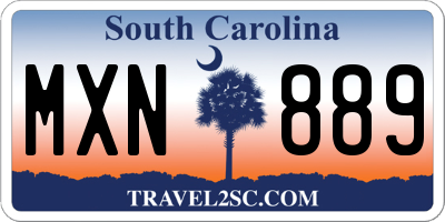 SC license plate MXN889