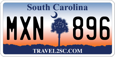 SC license plate MXN896