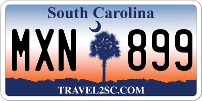 SC license plate MXN899