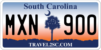 SC license plate MXN900