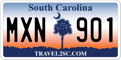 SC license plate MXN901
