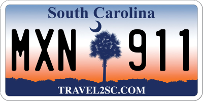 SC license plate MXN911