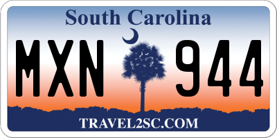 SC license plate MXN944
