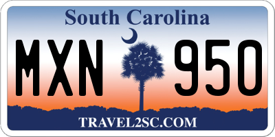 SC license plate MXN950