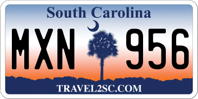 SC license plate MXN956