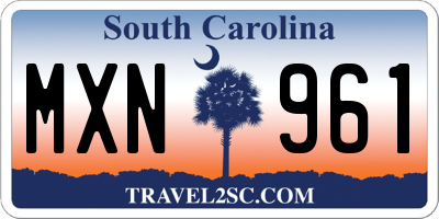 SC license plate MXN961