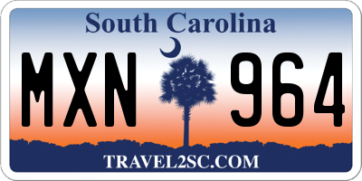 SC license plate MXN964
