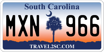 SC license plate MXN966