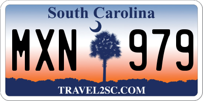 SC license plate MXN979