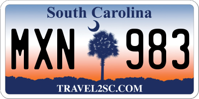 SC license plate MXN983