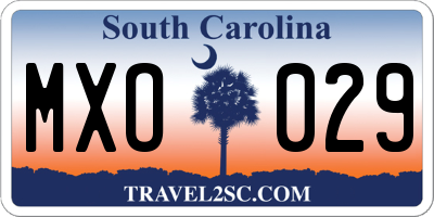 SC license plate MXO029