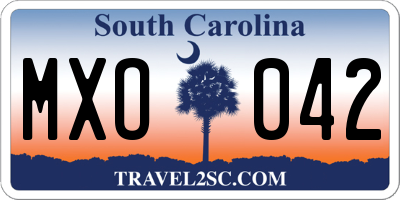 SC license plate MXO042