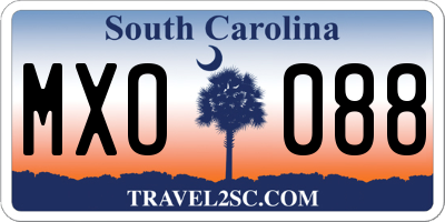 SC license plate MXO088