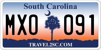 SC license plate MXO091