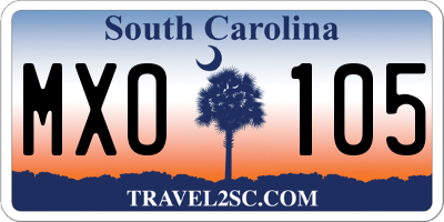 SC license plate MXO105