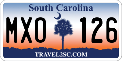 SC license plate MXO126