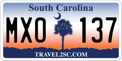 SC license plate MXO137