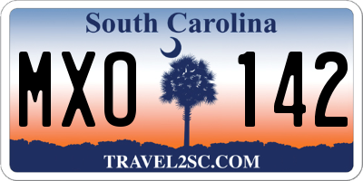 SC license plate MXO142