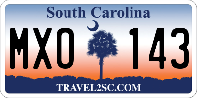 SC license plate MXO143