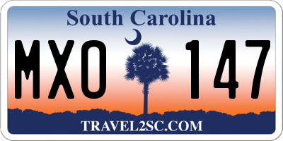 SC license plate MXO147