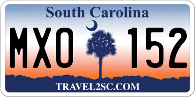 SC license plate MXO152