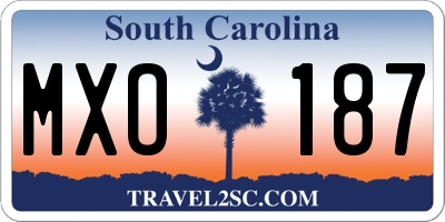 SC license plate MXO187