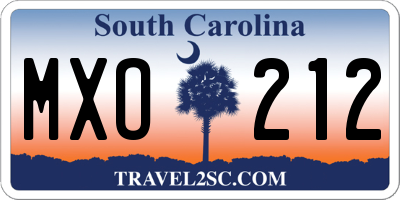 SC license plate MXO212