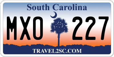 SC license plate MXO227