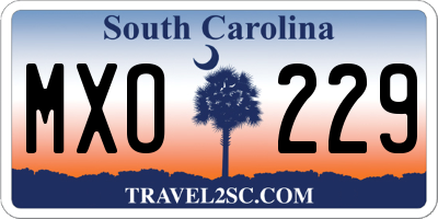 SC license plate MXO229