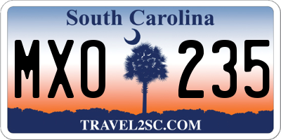 SC license plate MXO235