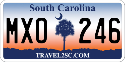 SC license plate MXO246