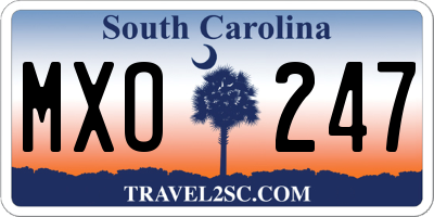 SC license plate MXO247