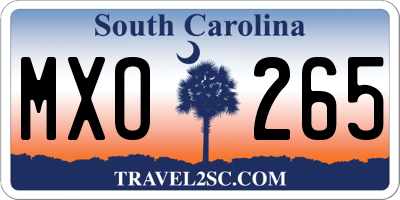 SC license plate MXO265