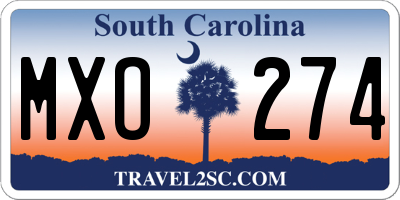 SC license plate MXO274
