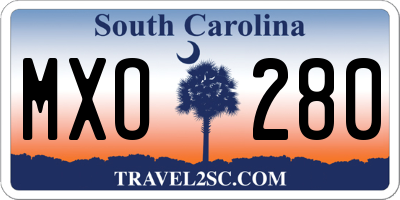 SC license plate MXO280