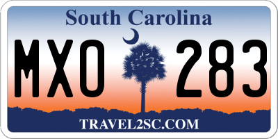 SC license plate MXO283