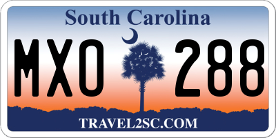 SC license plate MXO288